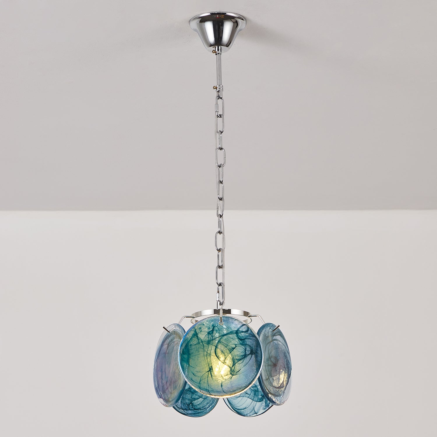 Caelina Pendant Lamp Swirling Glass Discs - Neutral Decor