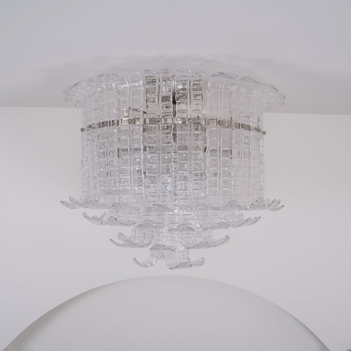 Lioreleria Ceiling Lamp Clear Murano Glass Flush Mount