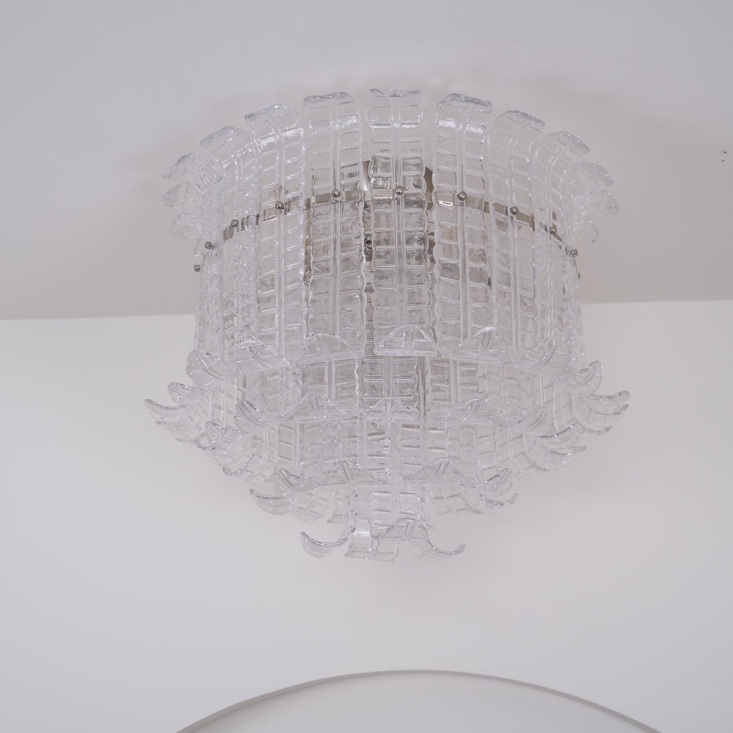 Lioreleria Ceiling Lamp Clear Murano Glass Flush Mount