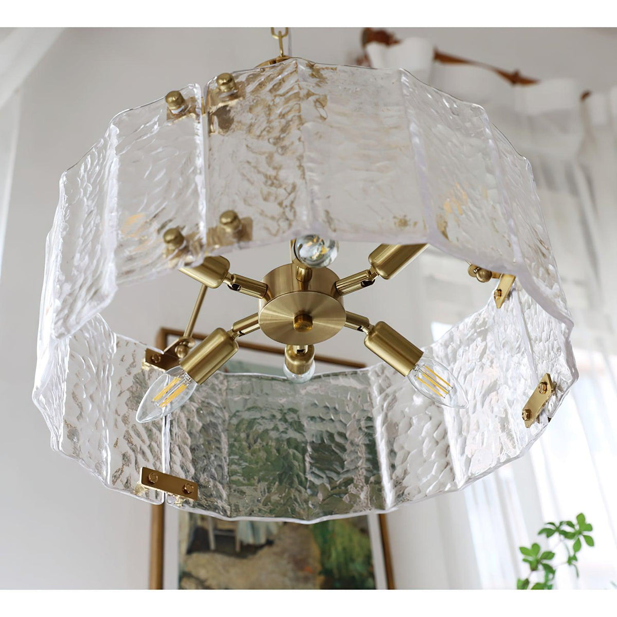 Eirorian Chandelier Calvert Clear Textured Glass