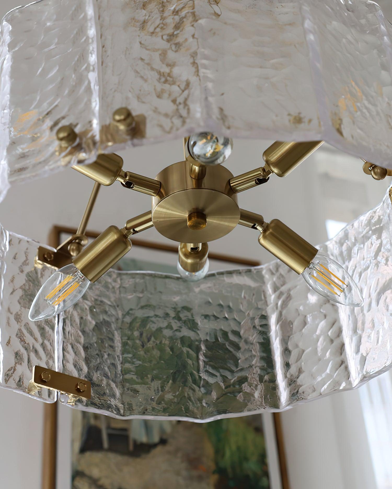 Eirorian Chandelier Calvert Clear Textured Glass