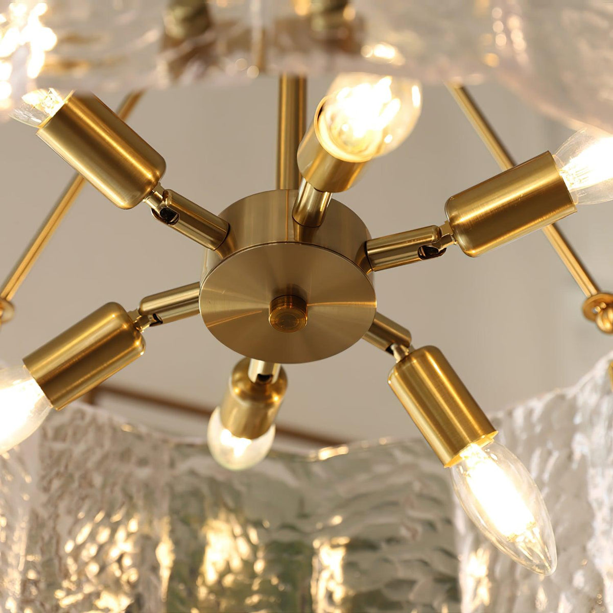 Eirorian Chandelier Calvert Clear Textured Glass