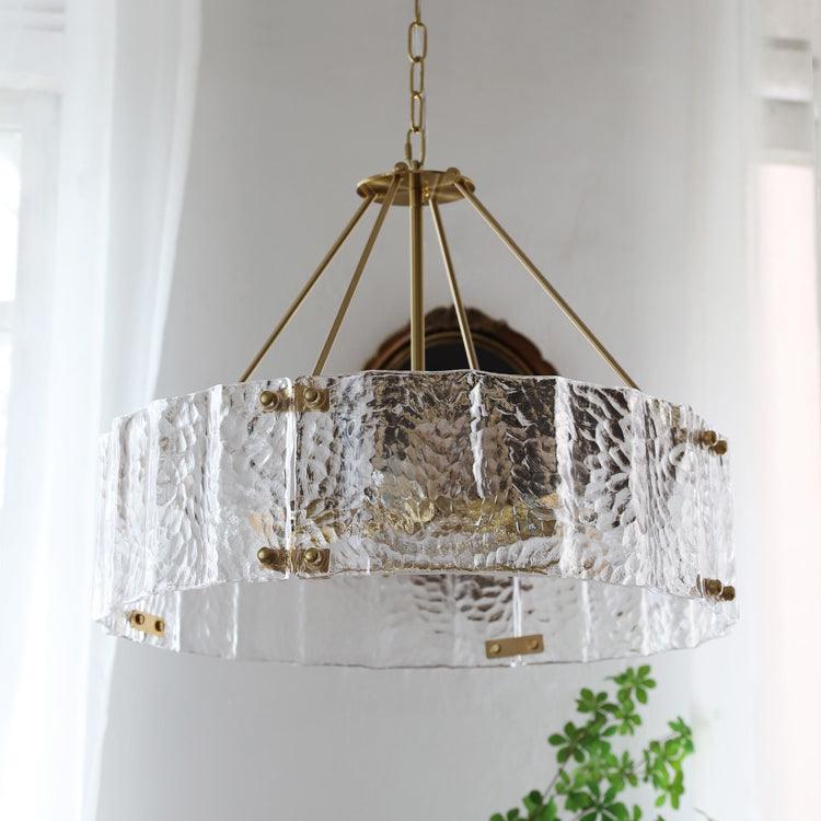 Eirorian Chandelier Calvert Clear Textured Glass