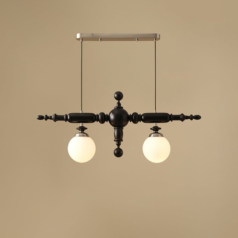 Isilira Classic Wood Glass Linear Pendant Light