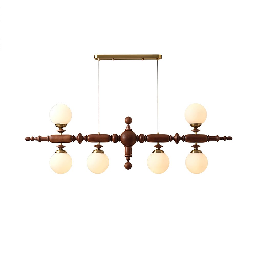 Isilira Classic Wood Glass Linear Pendant Light
