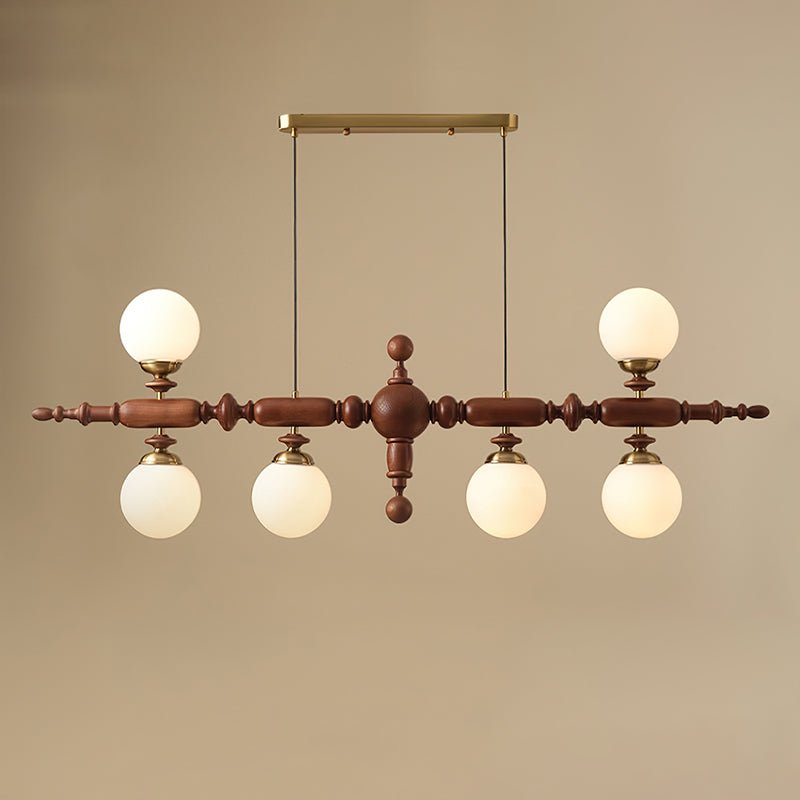 Isilira Classic Wood Glass Linear Pendant Light