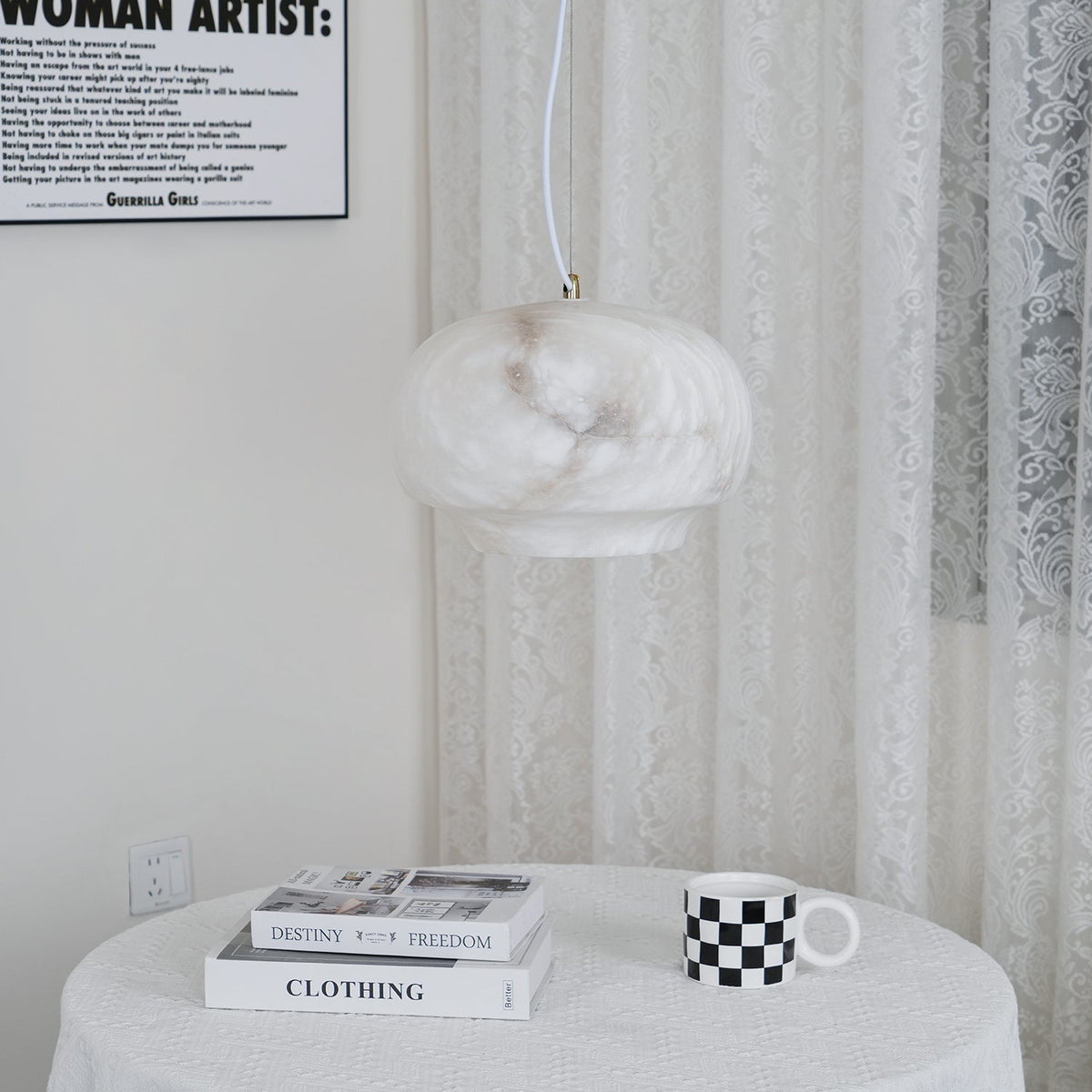 Thalia Minimalist Alabaster Pendant Light