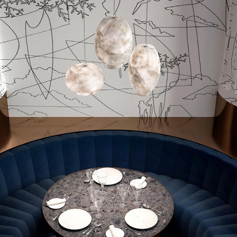 Thalia Minimalist Alabaster Pendant Light