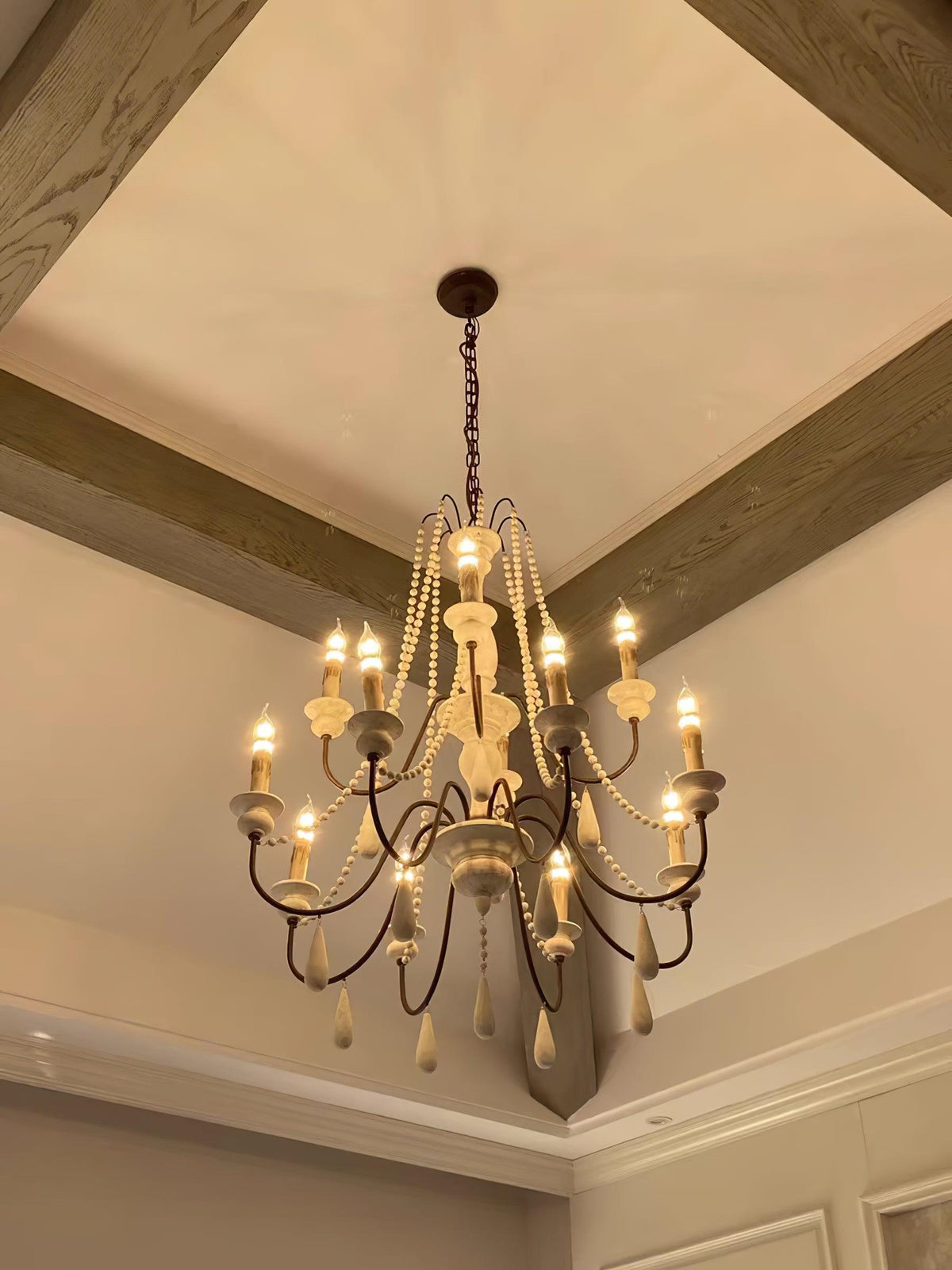 Liorerian Chandelier Candle Scroll Arm Rustic