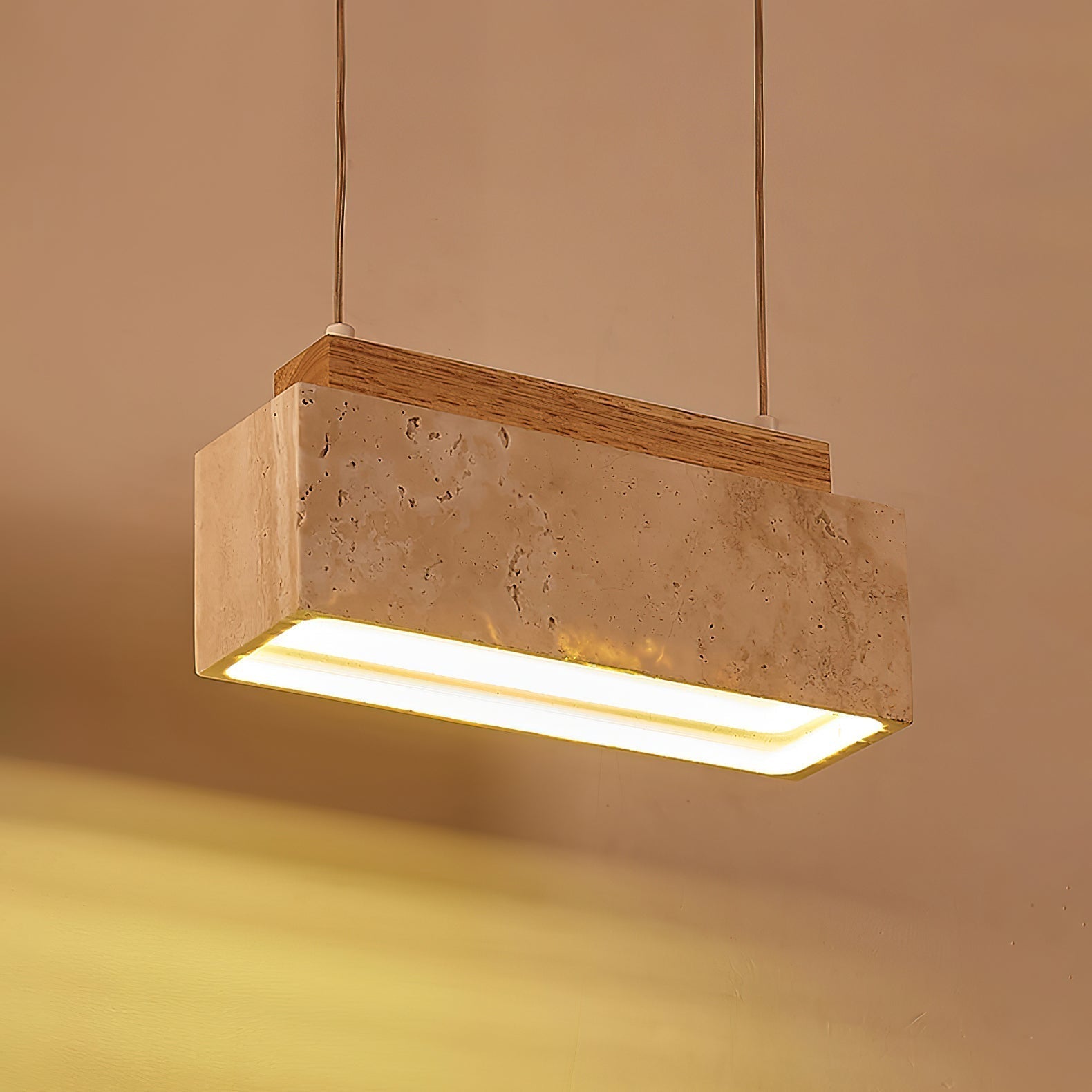 Ciraeila Rectangular Travertine Pendant Light