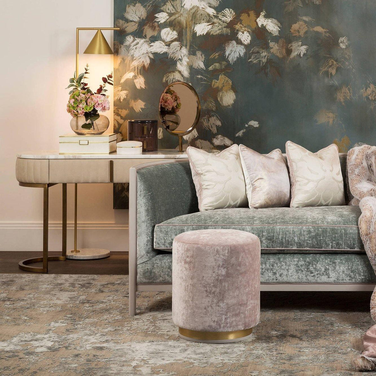 Glowen Marble Industrial Table Lamp