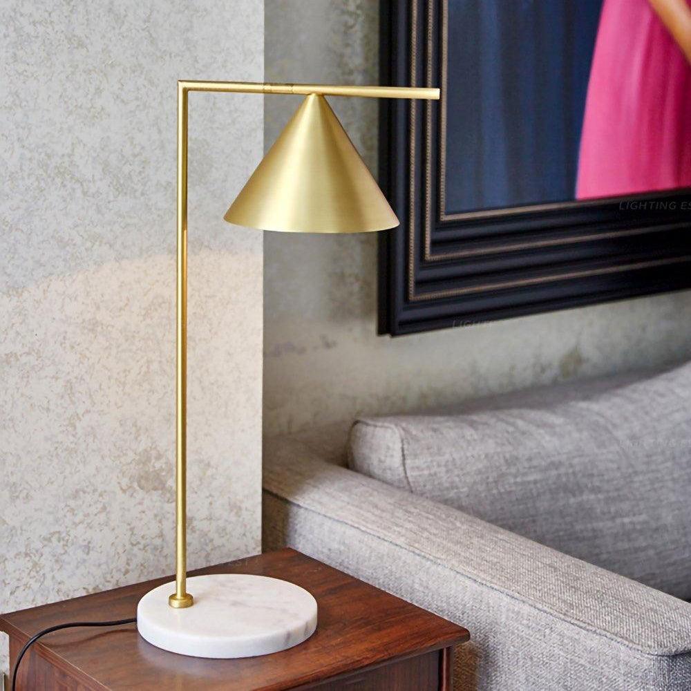 Glowen Marble Industrial Table Lamp