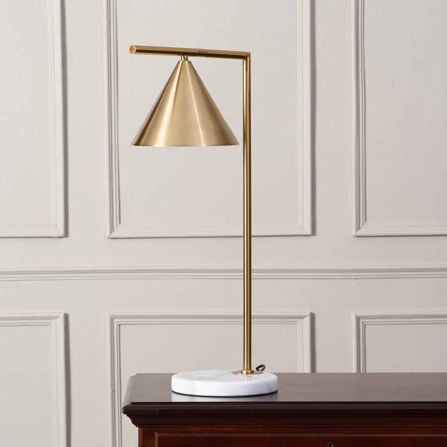 Glowen Marble Industrial Table Lamp