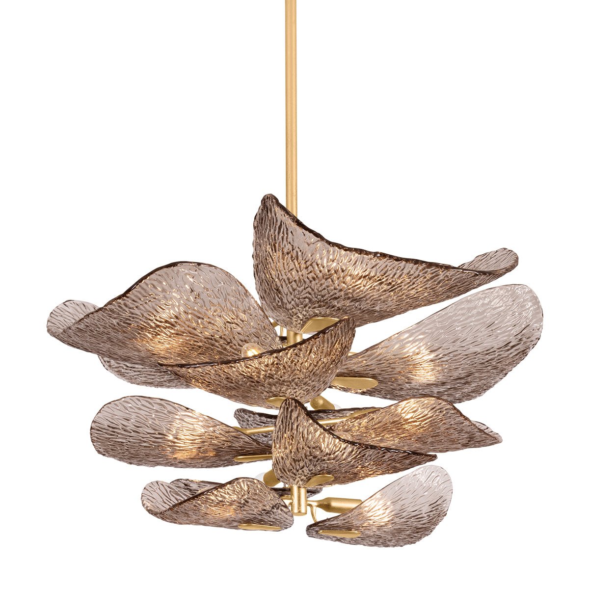 Celaline Chandelier Cardiff Piastra Glass Petal Layered Bronze