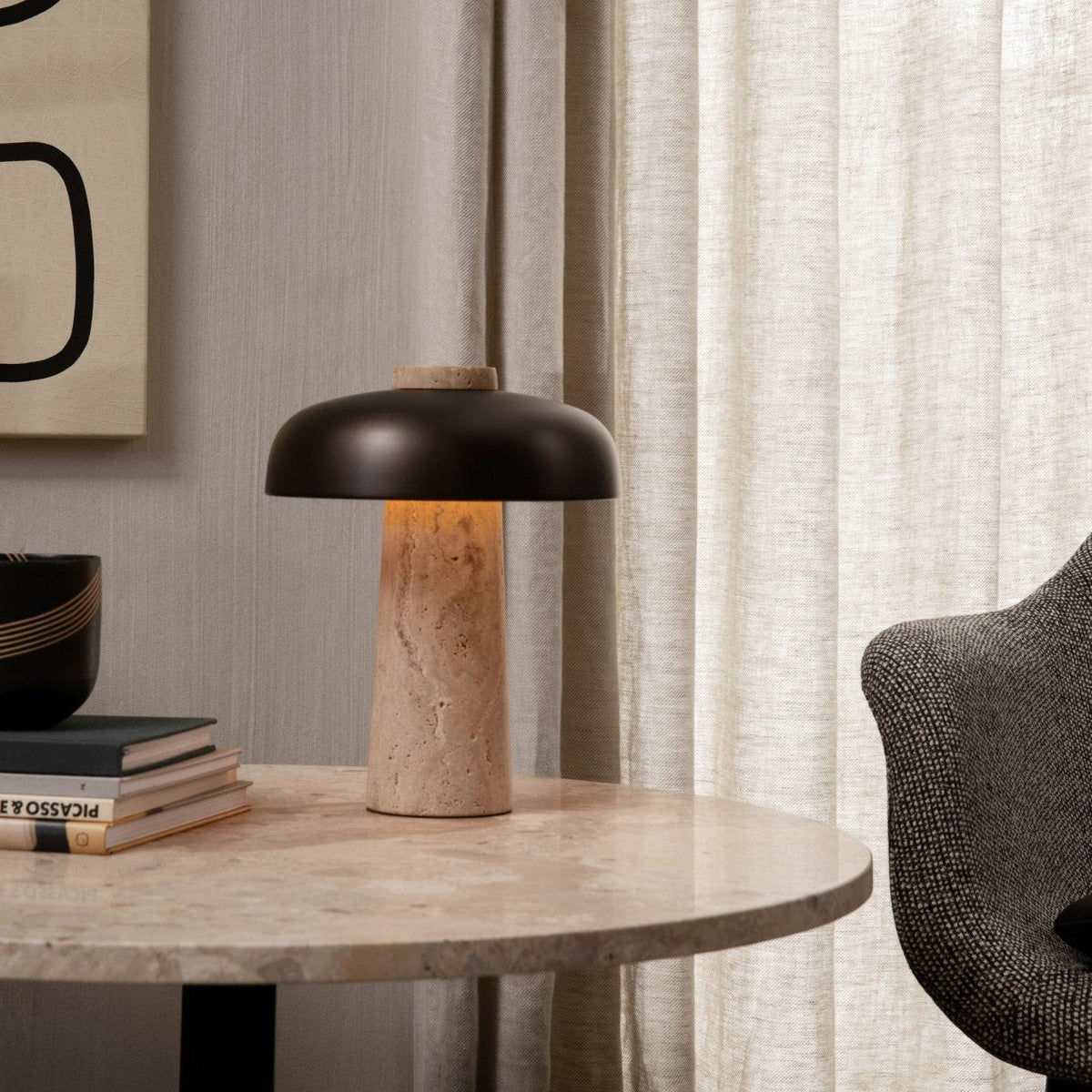 Oakley Travertine Table Lamp