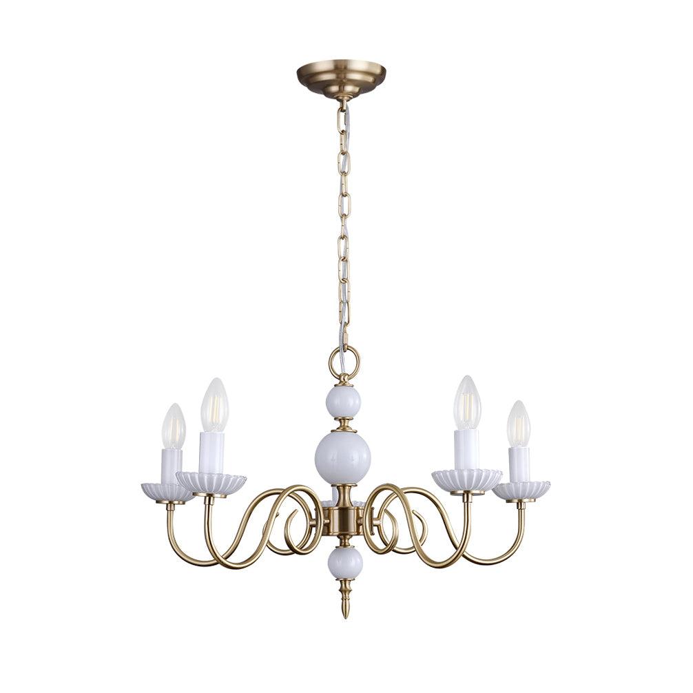 Oriirira Chandelier Carlita Gold Modern Five-Armed