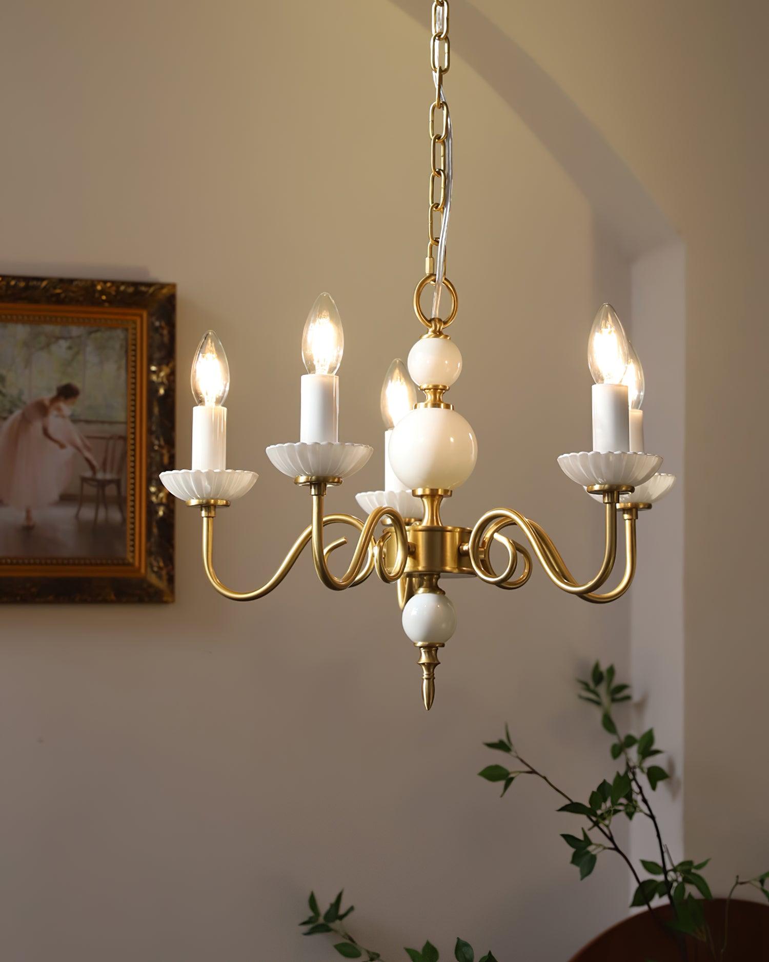 Oriirira Chandelier Carlita Gold Modern Five-Armed