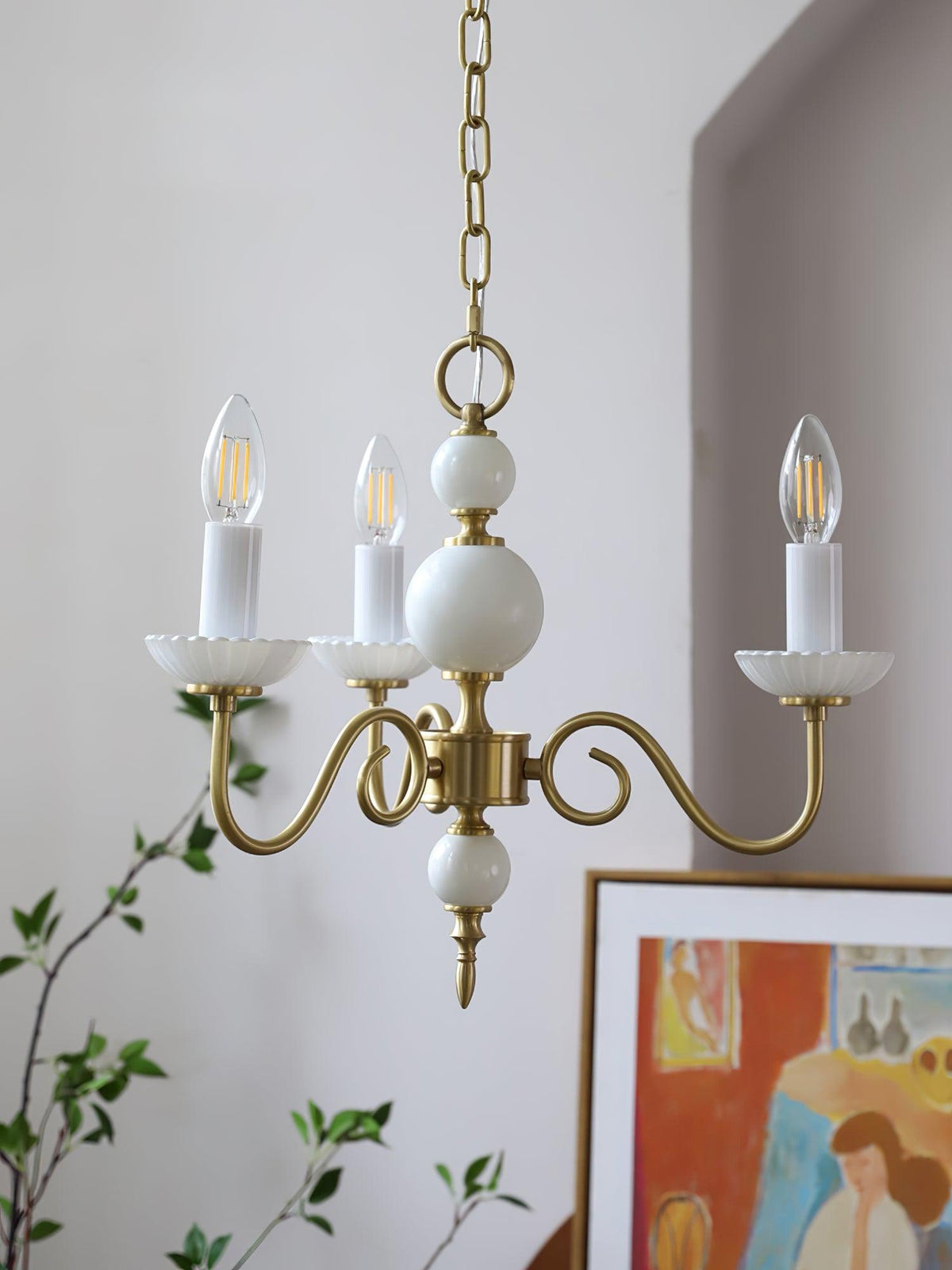 Oriirira Chandelier Carlita Gold Modern Five-Armed