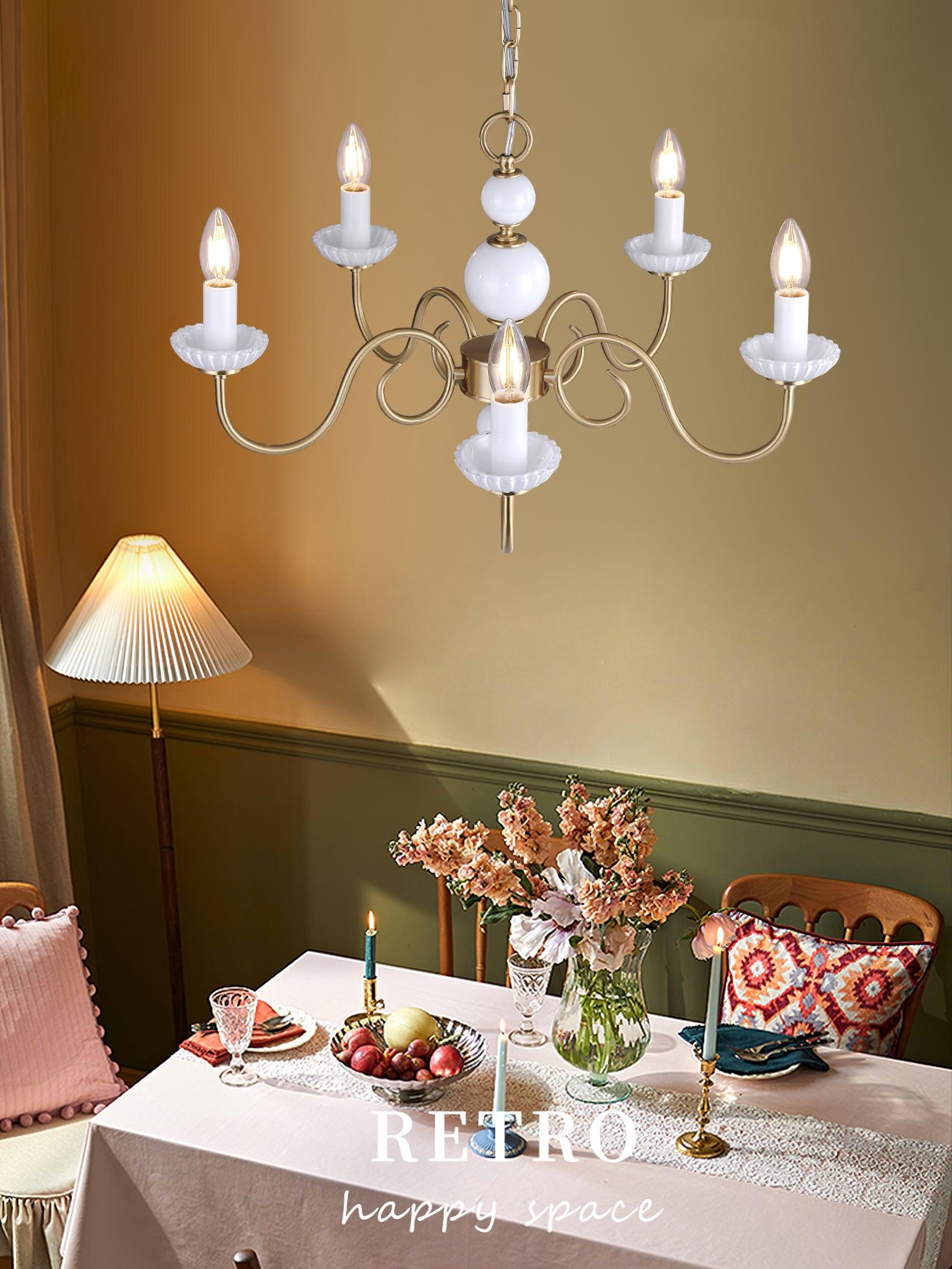 Oriirira Chandelier Carlita Gold Modern Five-Armed