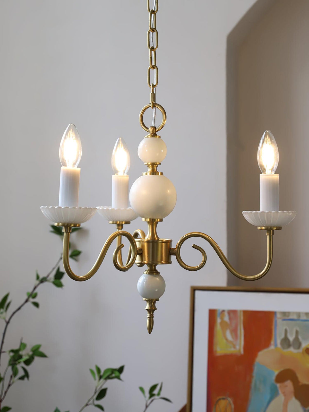 Oriirira Chandelier Carlita Gold Modern Five-Armed