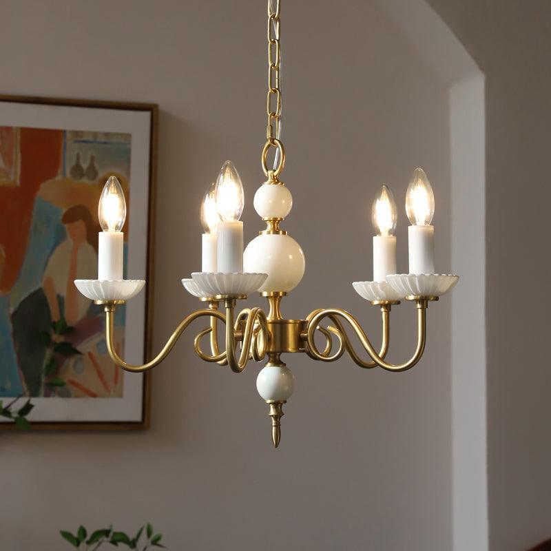 Oriirira Chandelier Carlita Gold Modern Five-Armed