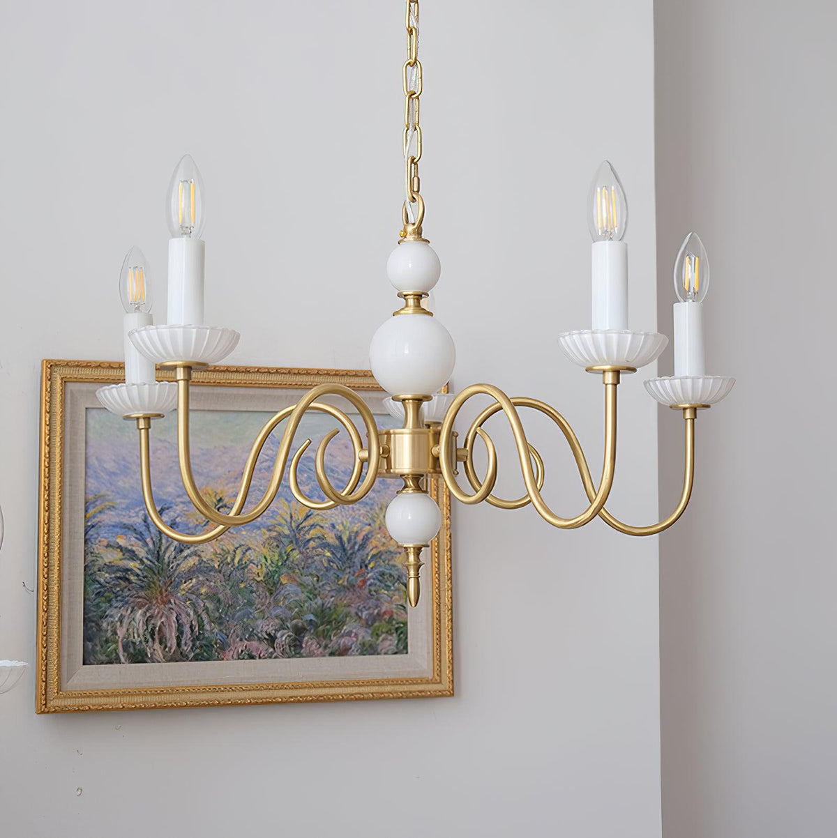 Oriirira Chandelier Carlita Gold Modern Five-Armed