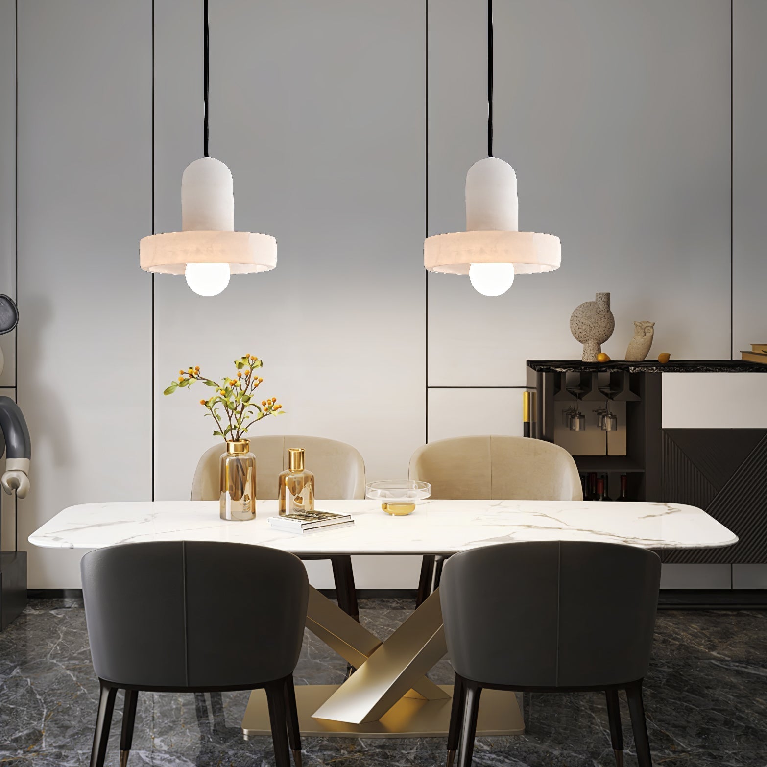 Eirven Stacked Alabaster Pendant Light