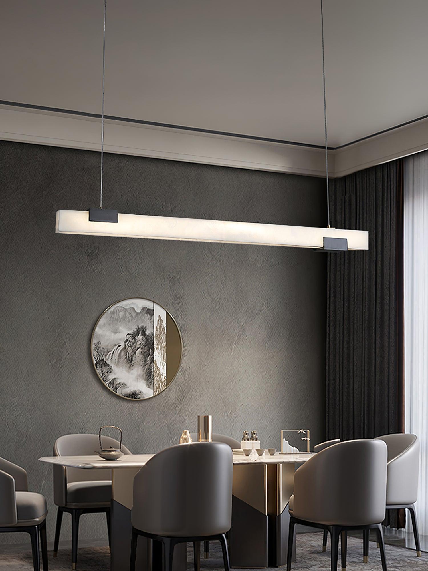 Mivel Minimalist Alabaster Linear Pendant Light