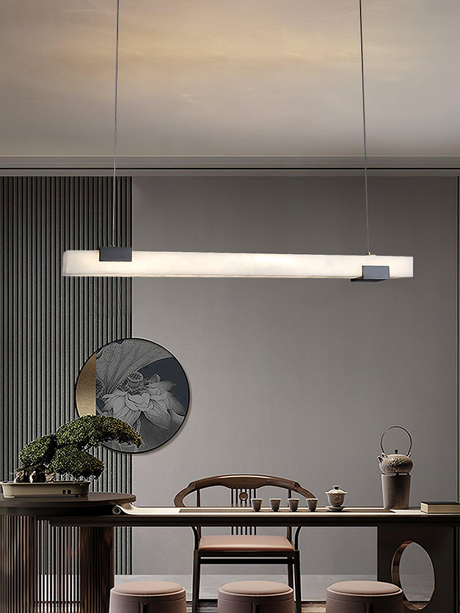 Mivel Minimalist Alabaster Linear Pendant Light