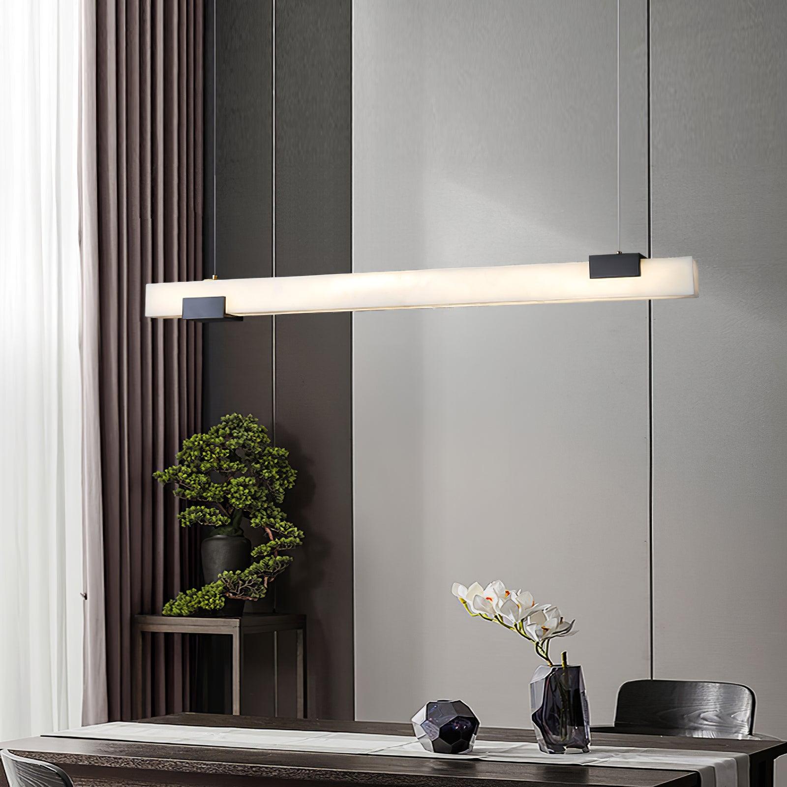 Mivel Minimalist Alabaster Linear Pendant Light
