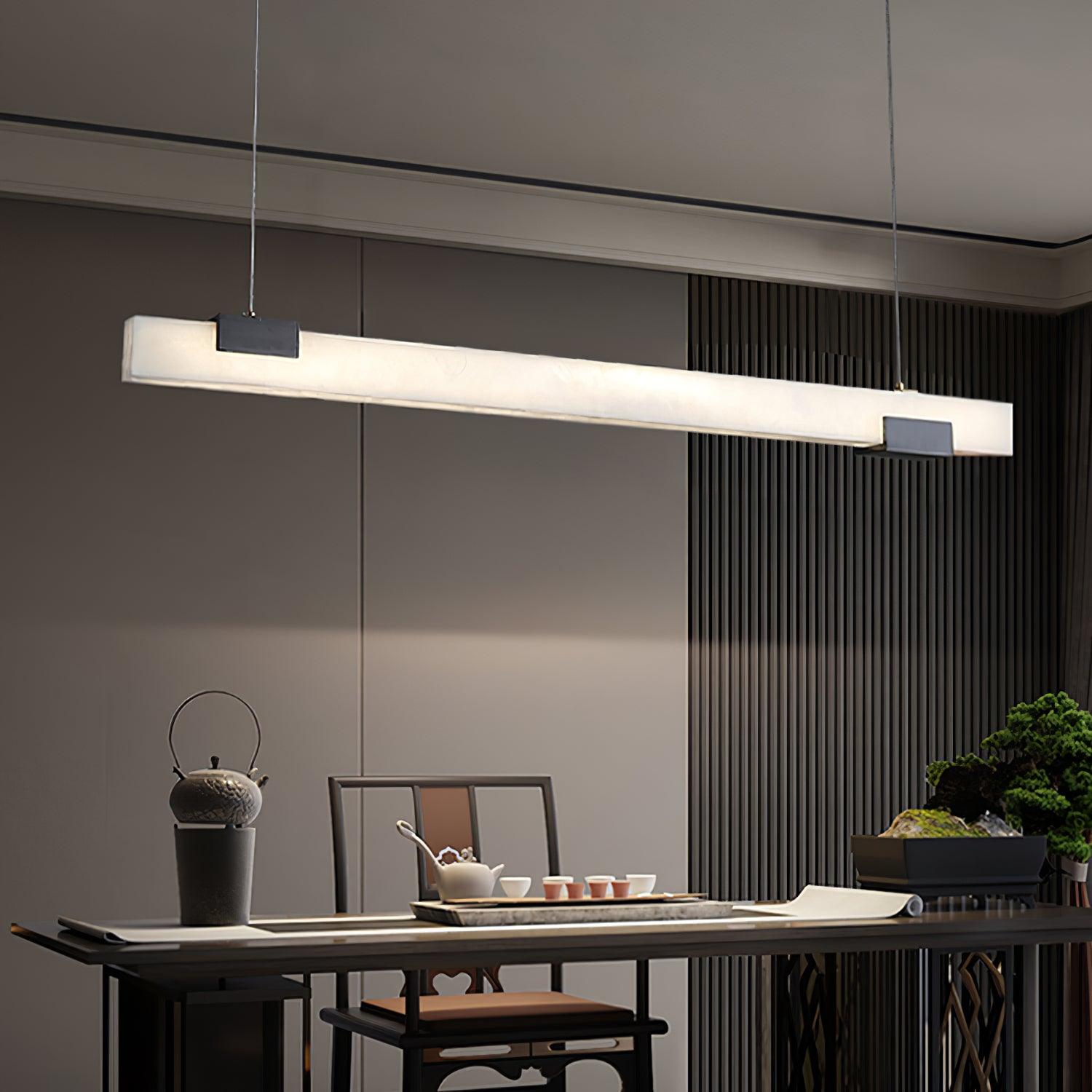 Mivel Minimalist Alabaster Linear Pendant Light