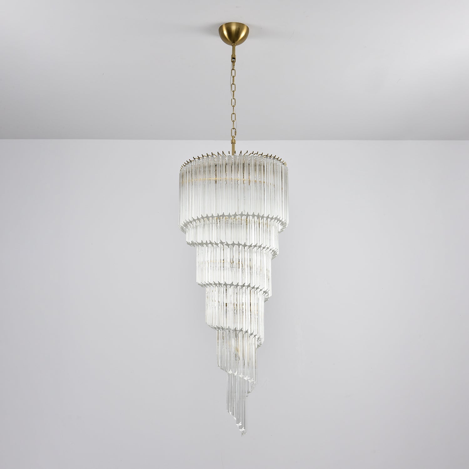 Paisley  Spiral Clear Glass Chandelier