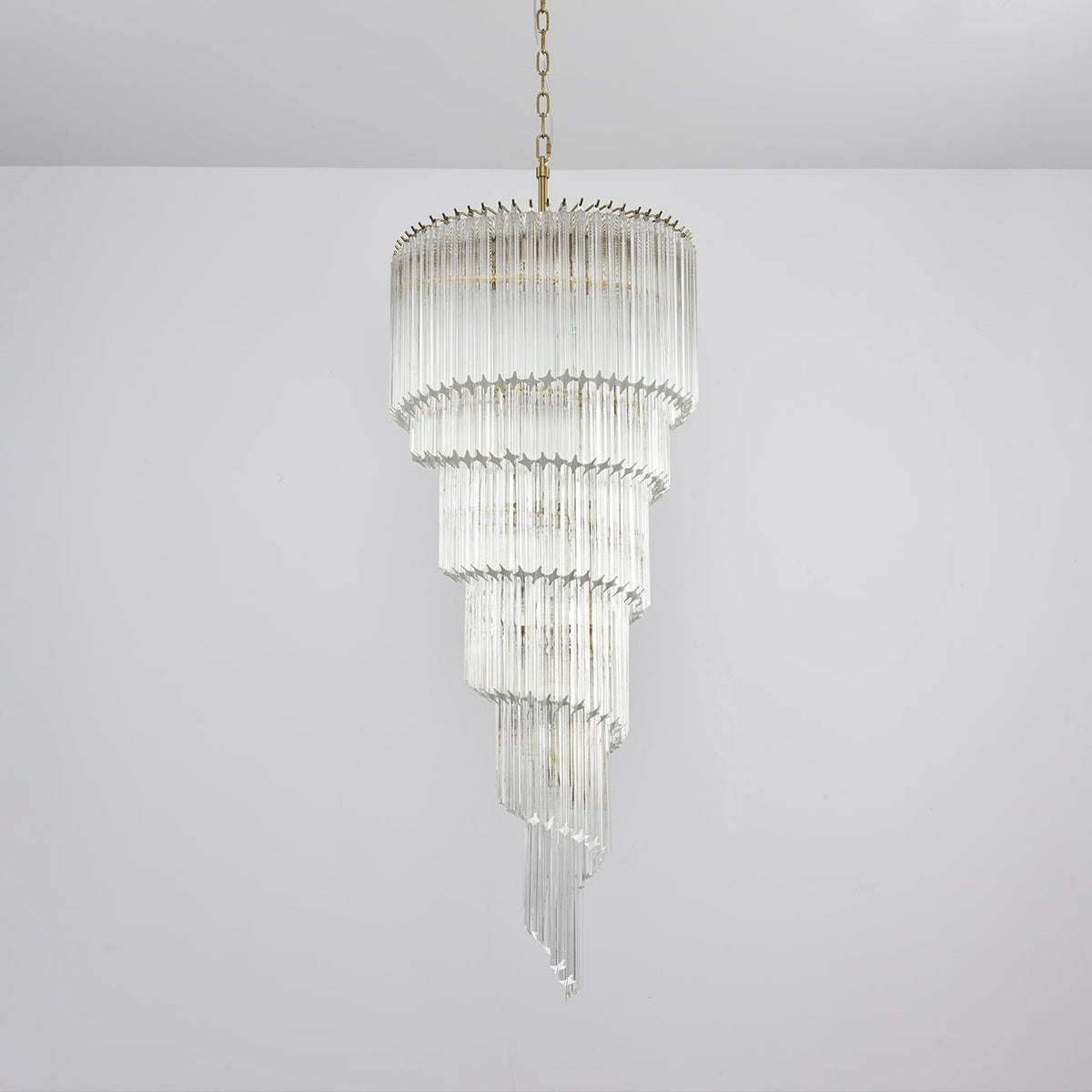 Paisley  Spiral Clear Glass Chandelier
