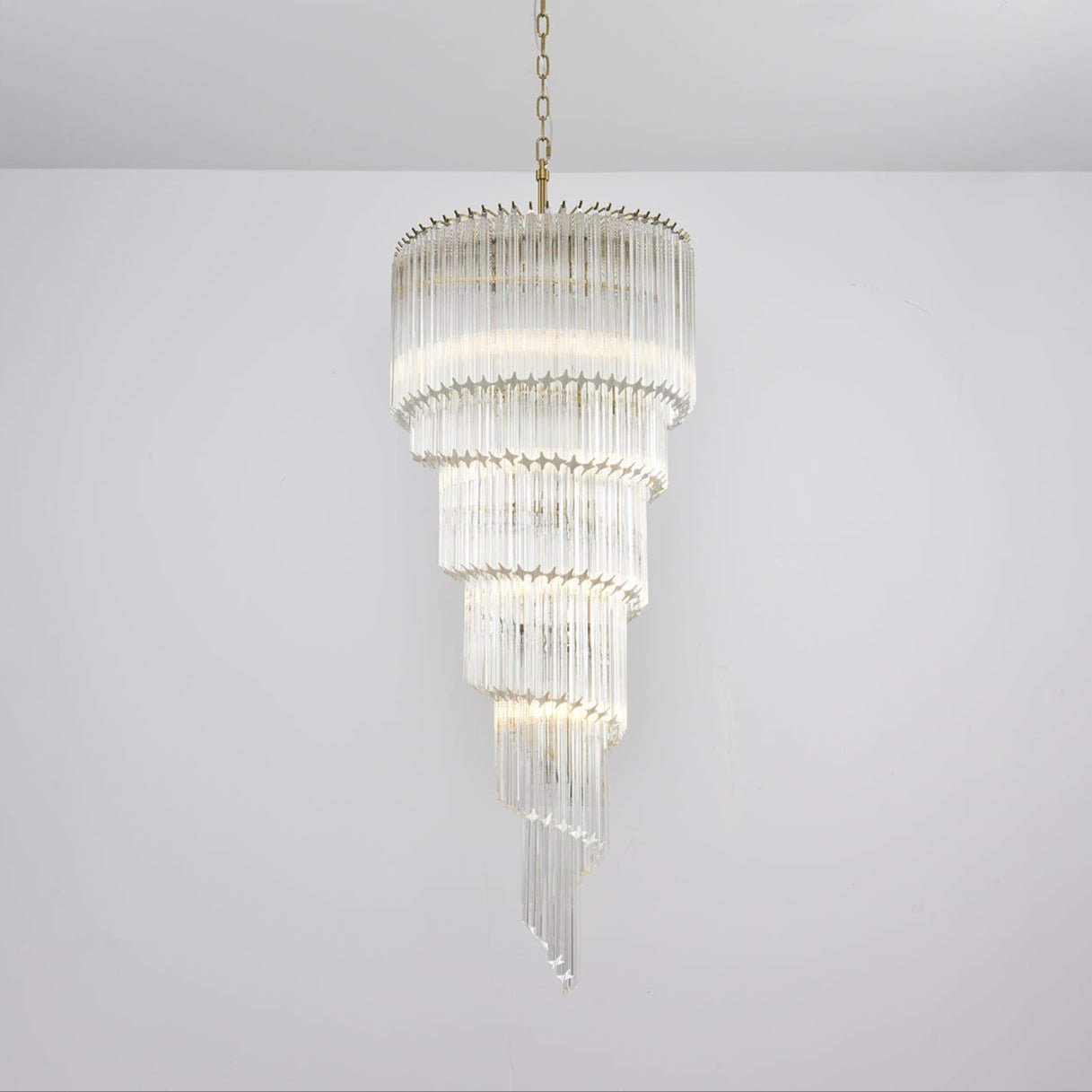 Paisley  Spiral Clear Glass Chandelier
