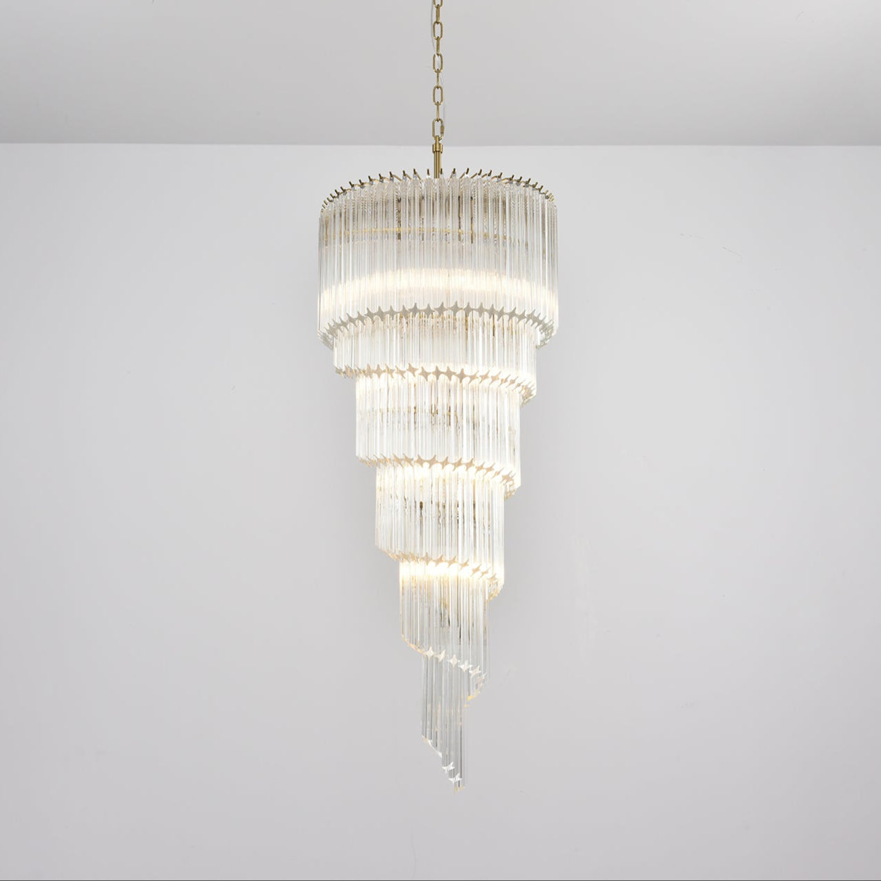 Paisley  Spiral Clear Glass Chandelier