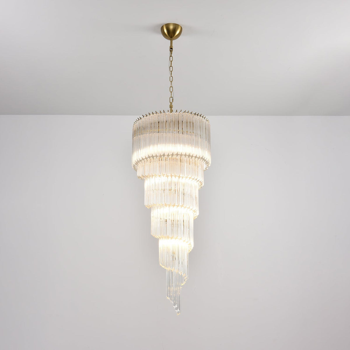 Paisley  Spiral Clear Glass Chandelier