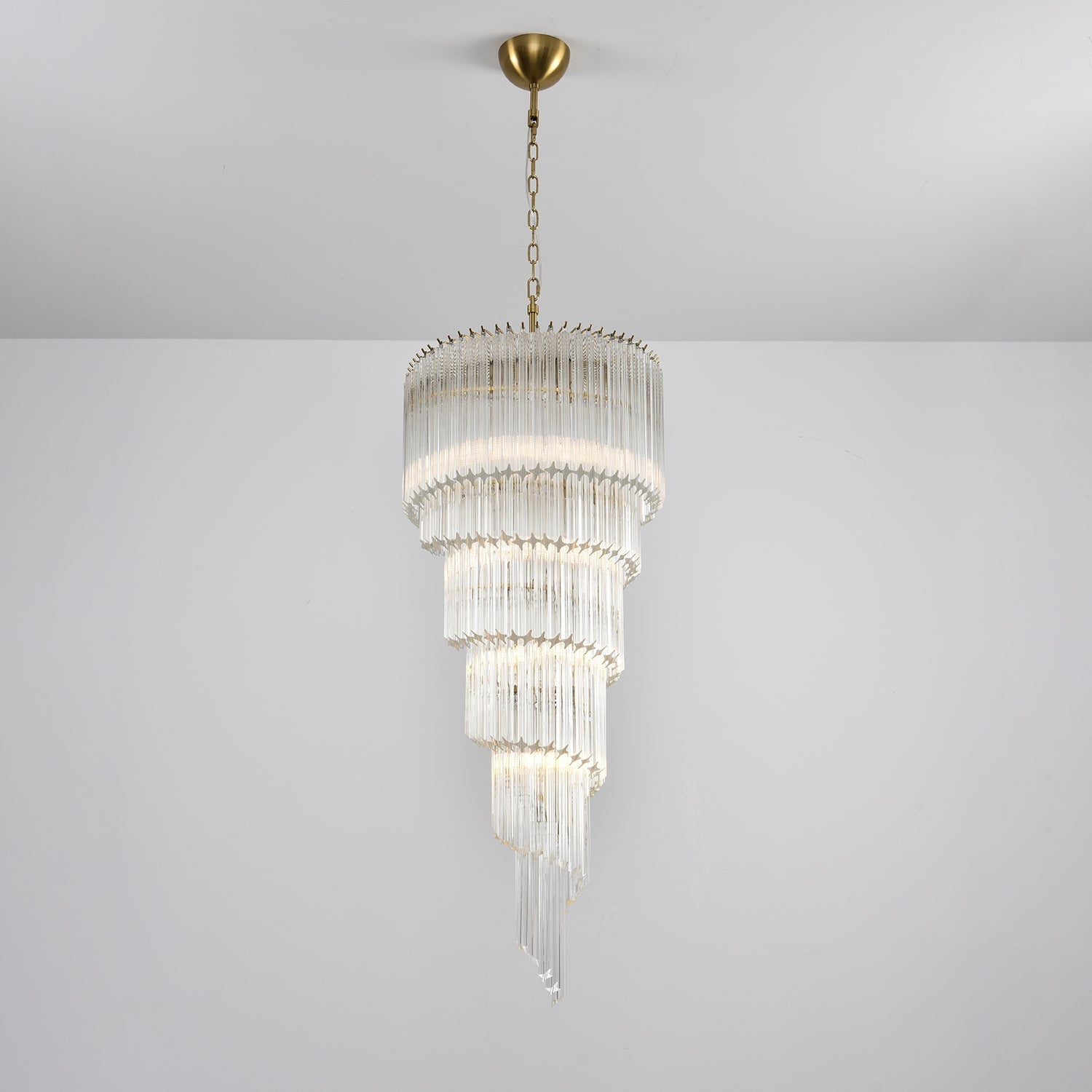 Paisley  Spiral Clear Glass Chandelier