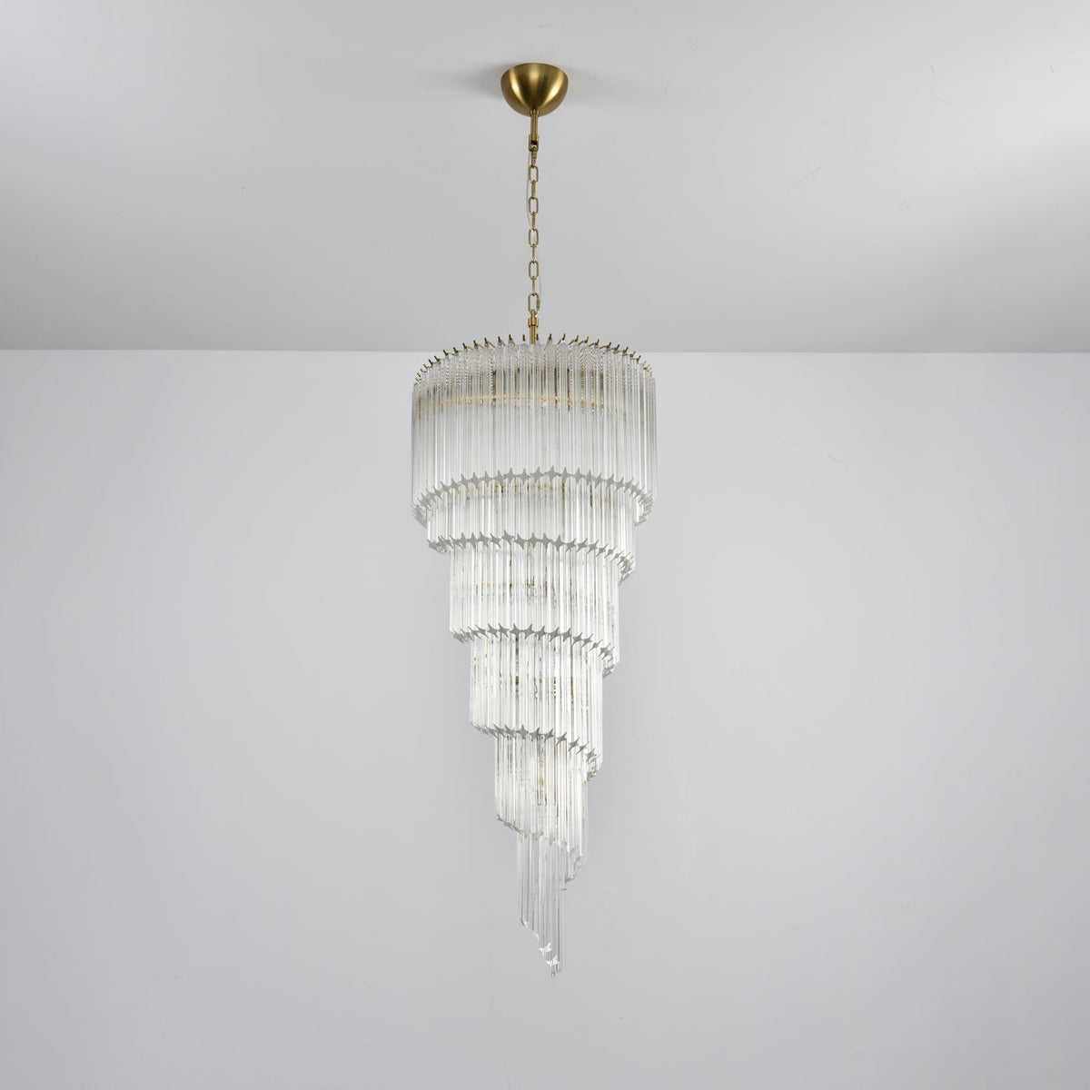 Paisley  Spiral Clear Glass Chandelier