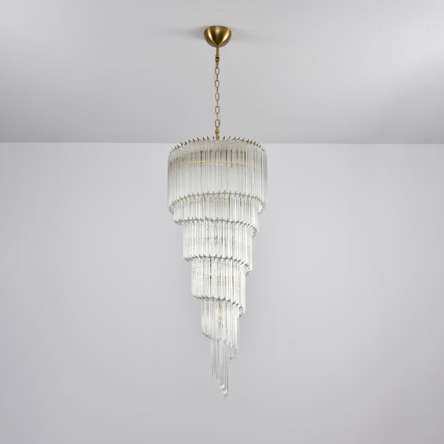 Paisley  Spiral Clear Glass Chandelier