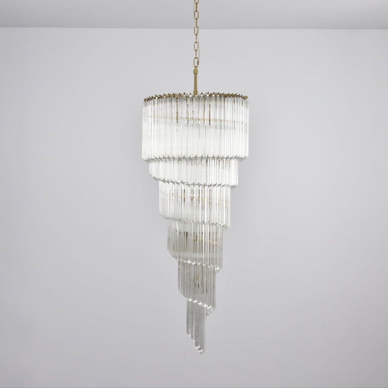 Paisley  Spiral Clear Glass Chandelier
