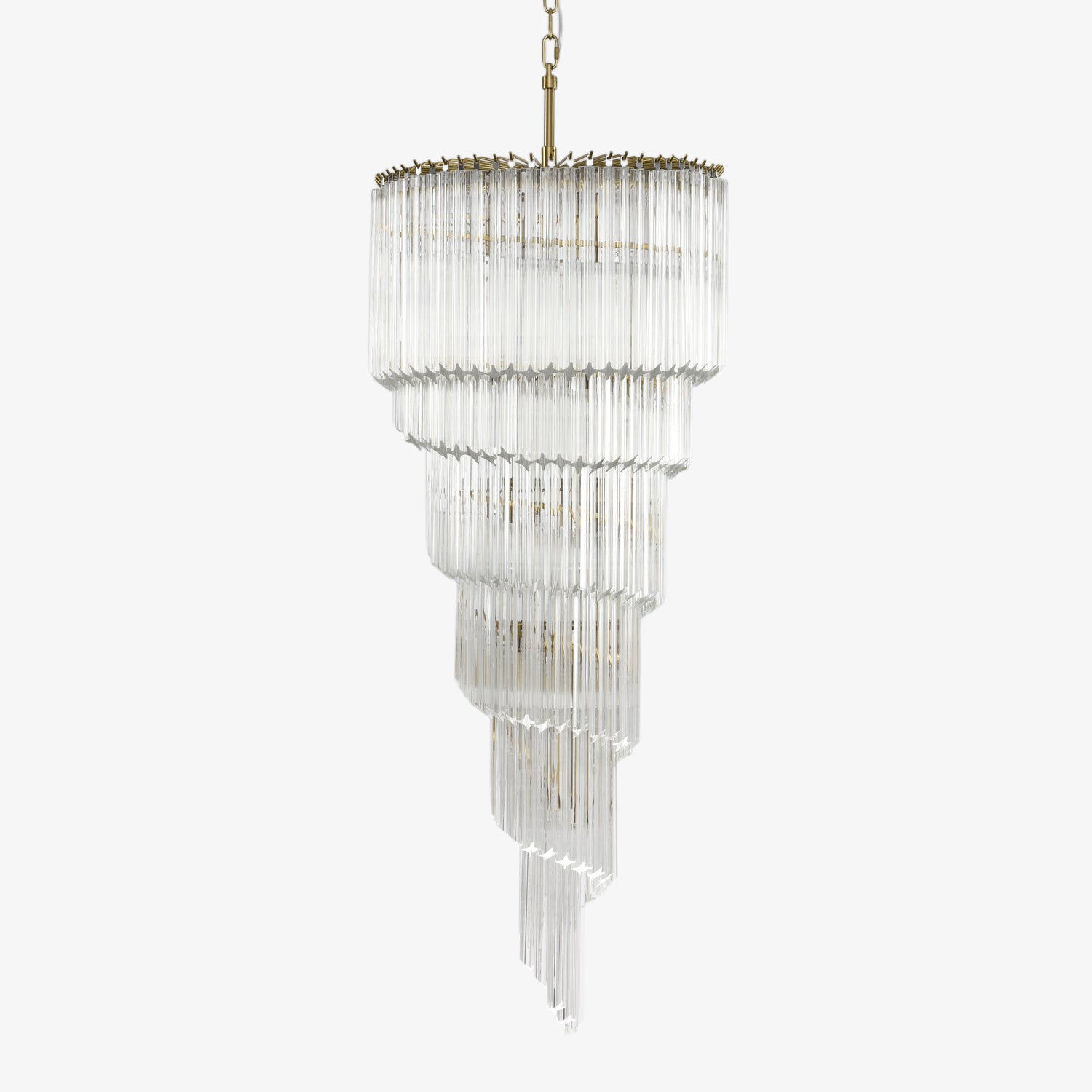 Paisley  Spiral Clear Glass Chandelier
