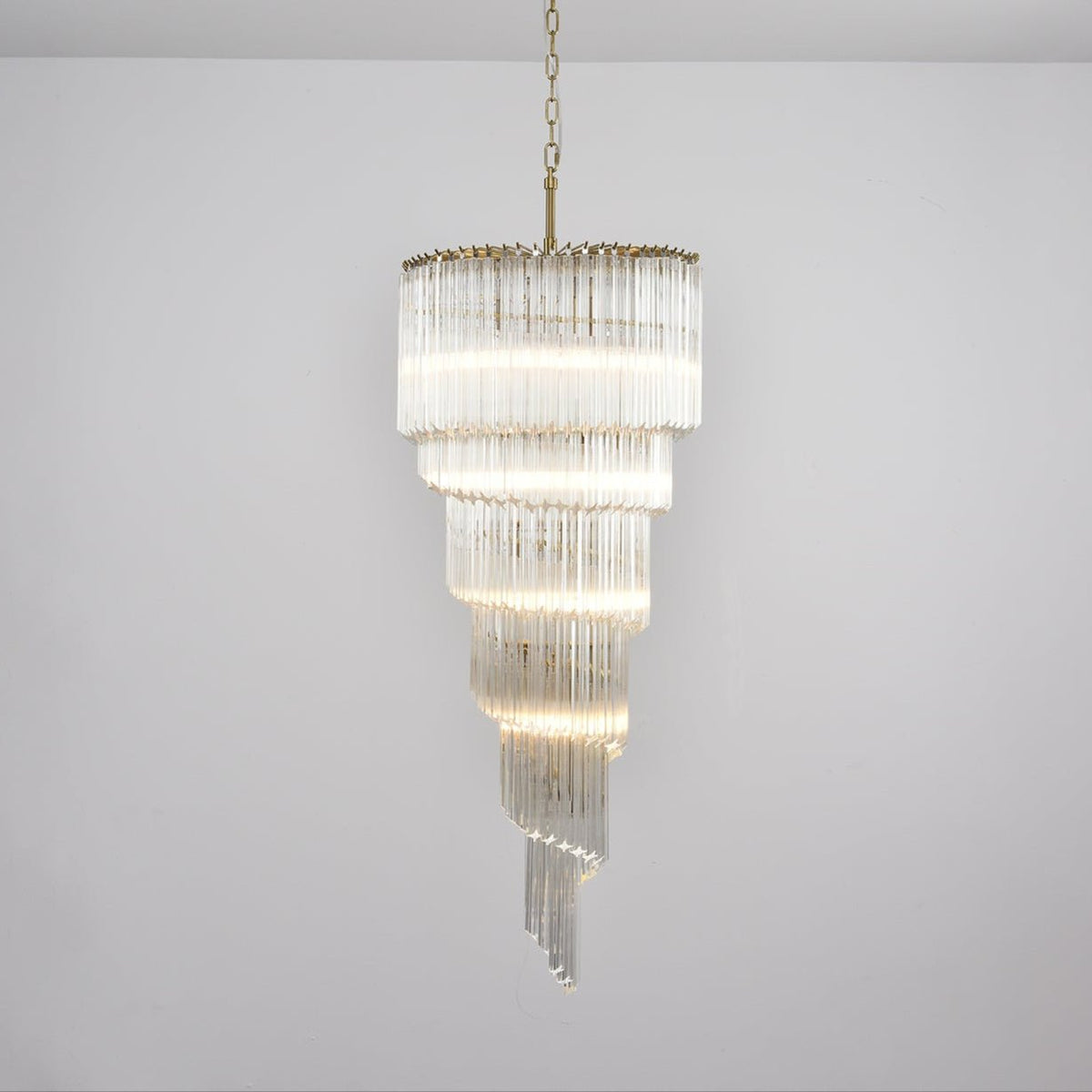 Paisley  Spiral Clear Glass Chandelier