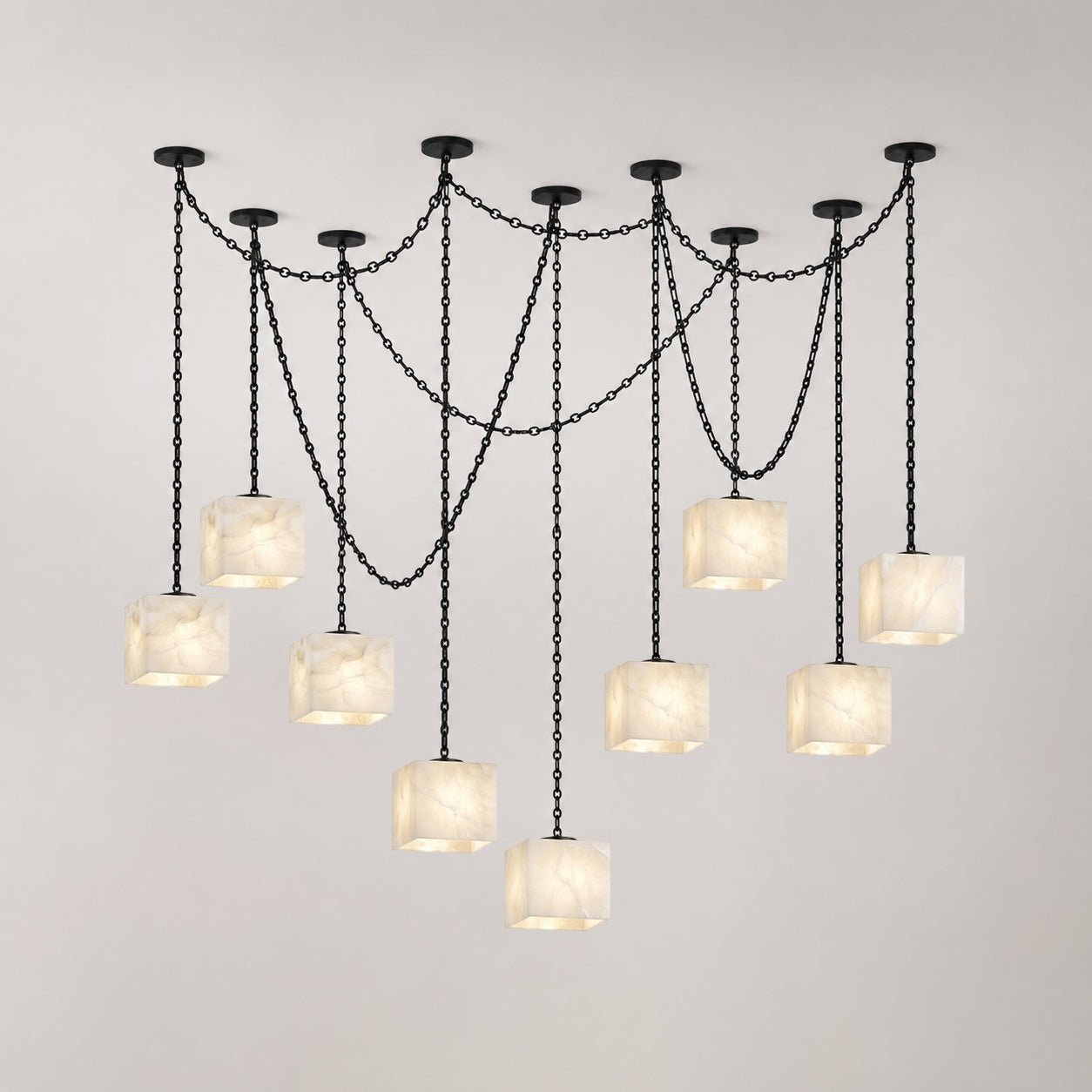 Octavian Cascade Chain Cube Chandelier