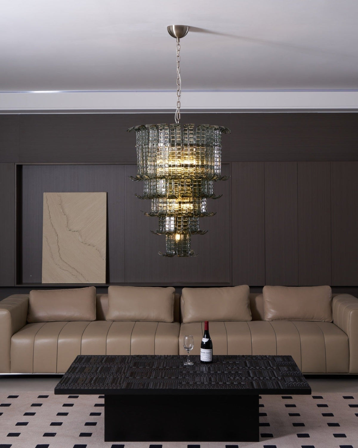 Yisk Chandelier Cascade Murano Glass Tiered Vintage
