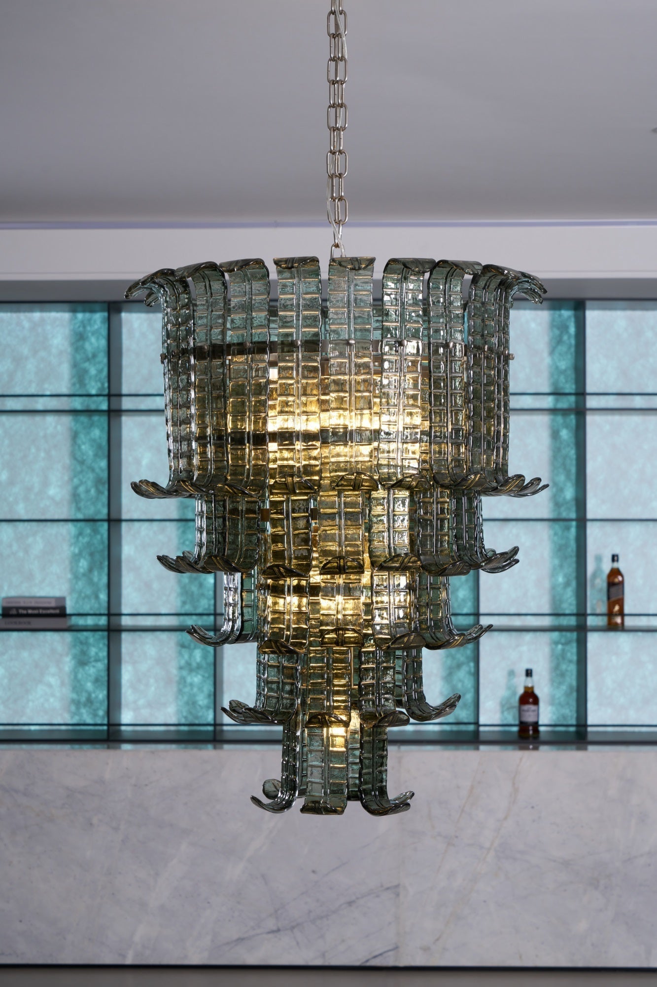 Yisk Chandelier Cascade Murano Glass Tiered Vintage