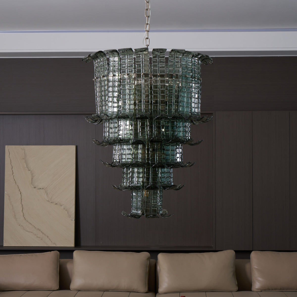 Yisk Chandelier Cascade Murano Glass Tiered Vintage