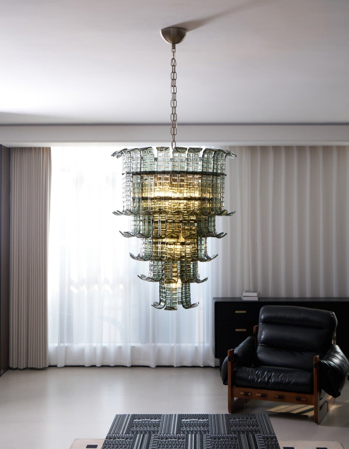 Yisk Chandelier Cascade Murano Glass Tiered Vintage