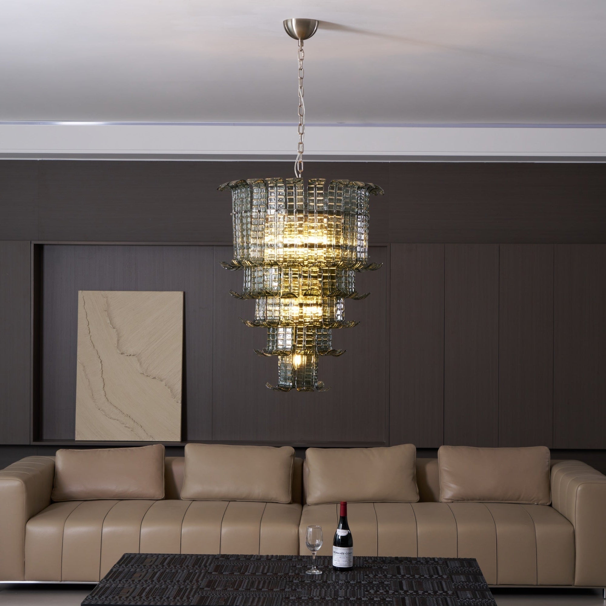 Yisk Chandelier Cascade Murano Glass Tiered Vintage