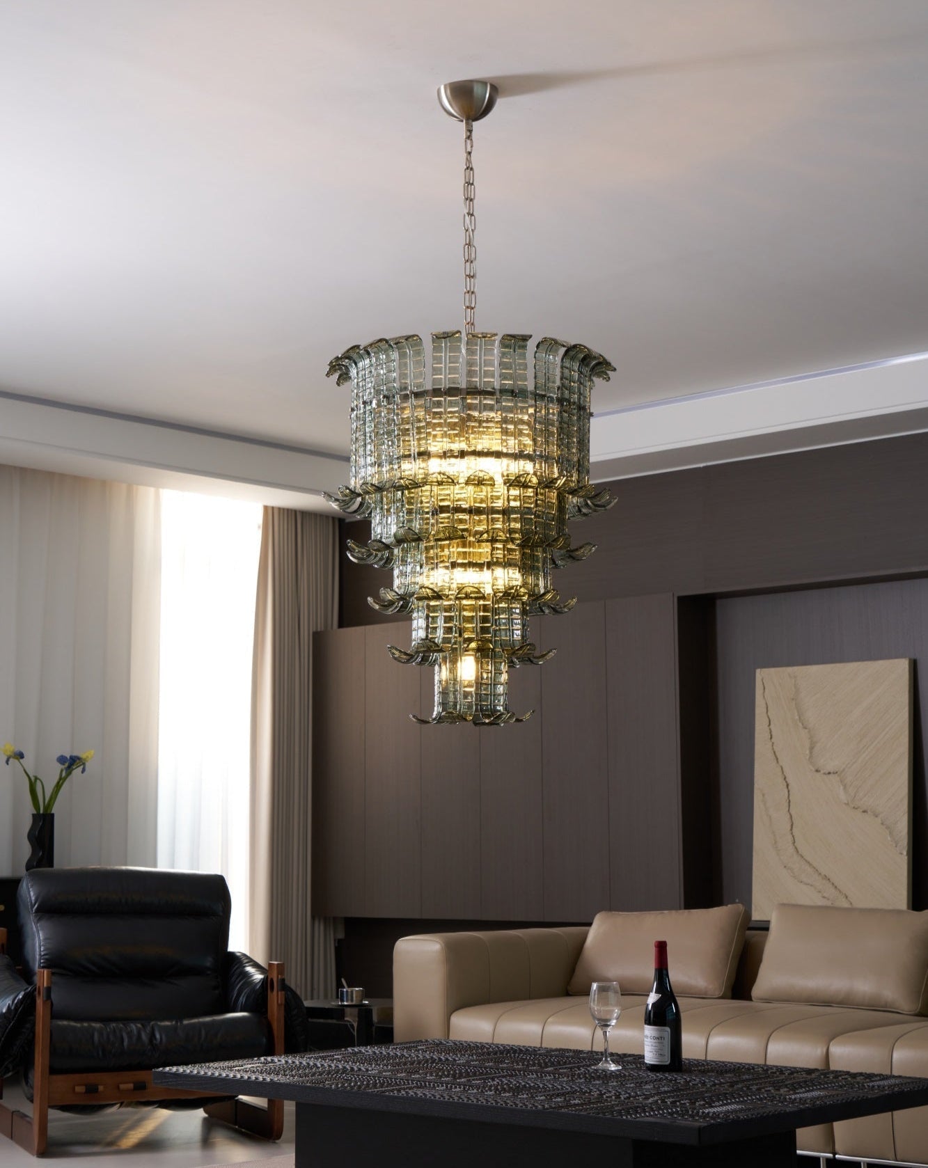 Yisk Chandelier Cascade Murano Glass Tiered Vintage