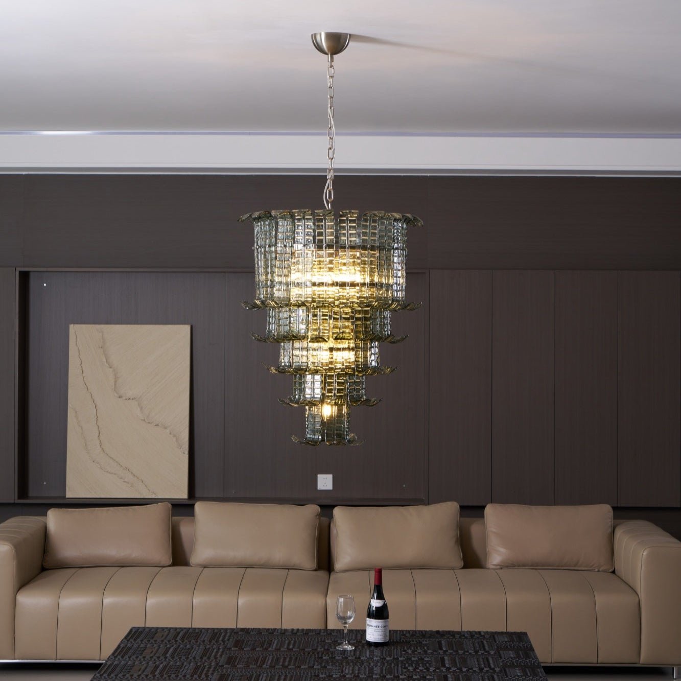 Yisk Chandelier Cascade Murano Glass Tiered Vintage